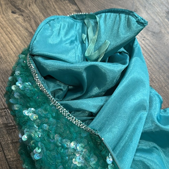 VINTAGE Nippn Nights sequin iridescent green dress Size 10 - Picture 9 of 9